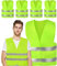 SXCCNW Warnwesten Auto, 5 Stück Warnweste Pannenweste, Reflektorweste Auto Erwachsene Sicherheitsweste für Autofahrern Arbeitskräften Pannenhilfe 67 x 57 cm Neongrün