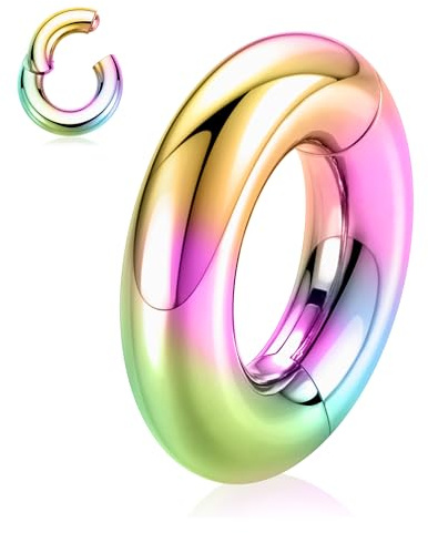 AROWRO 2G 0G 00G septum näsring sömlös öronvikt ring för sträckta öron kirurgiskt stål stor mätare PA ring för kvinnor män
