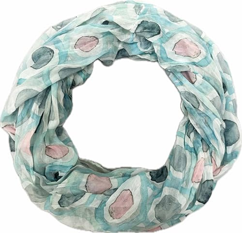 Jeamis Cerchio Seta Loop Gradiente Primavera Sciarpa Rotonda Rainbow Unisex Estate Leggera Sciarpa Stola Dots, 2025E Menta, 160 x 48 cm