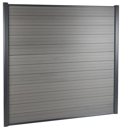 casa pura Set di recinzione da giardino, 180 x 180 cm, con lamelle in WPC e pali in alluminio, per recinzione e protezione dal vento per giardino e terrazza