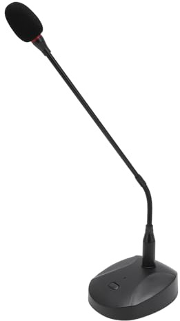 VBESTLIFE Microphone Col de Cygne, Microphone XLR à Col de Cygne Réglable à 360 ° avec Pare-Brise en Mousse, Réduction du Bruit, Plug & Play, Boutons Muets et Indicateur LED