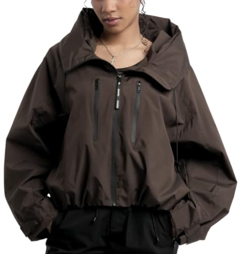 PUFFIT Womens Rain Jacket Waterproof 20000mm，Rain Coats for Women with Hood, Lightweight Waterproof Rain Jacket