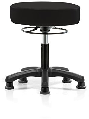 Perch Stationary Life Height Adjustable Stool | Desk Height 18-23 | Black Vinyl