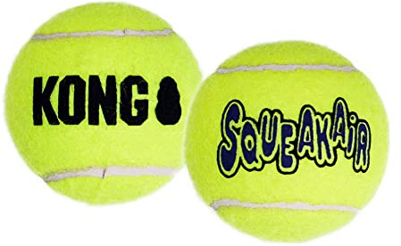 KONG - Squeakair Balls - Pelotas de Tenis sonoras Que respetan Sus Dientes - para Perros de Raza Grande (2)