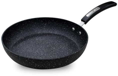 Scoville NEVERSTICK 28cm Frying Pan, Non-Stick Frying Pan, 11 Diameter, Suitable for All Hobs Including Induction, Rapid Heat Conduction, Perfect for Cooking Eggs, PFOA Free, Aluminium, Black