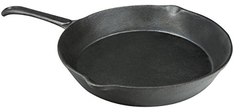 CampAir Gusseisenpfanne Bratpfanne aus Gusseisen mit Griff Ø 24 cm Rund, Schwarz