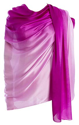 CYZLANN Damsjalar i 100 % siden, långa lätta sjalar för kvinnor, Rosa lila, one size