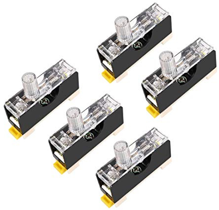 uxcell Fuse Holder FS-101 Single Pole with Indicator Light 6mmx30mm Fuse Included 250V 10A 5Pcs