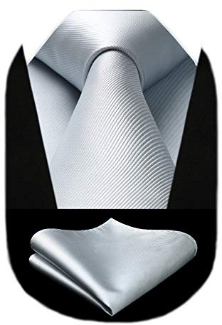 Enlision Corbata Gris Claro de Color Liso Corbatas de Hombre Modernas Originales Conjunto de Corbata y Pañuelos de Bolsillo de Boda Fiesta