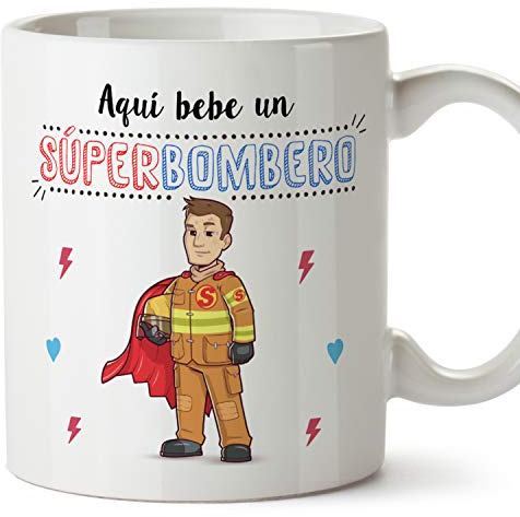 MUGFFINS Taza Bombero (Superhéroes() - Regalos Originales y Divertidos de Bombero