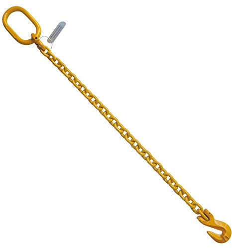3/8 x 6' G80 Chain Sling with Grab Hook Single Leg Rated Capacity 7,100 LBS
