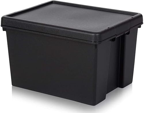 Wham Bam 3 x 45L Heavy Duty Boxes with Lids | Eco-Friendly Storage | Ideal for Tools, DIY & Outdoor Gear | 100% Recycled Plastic | Made in UK