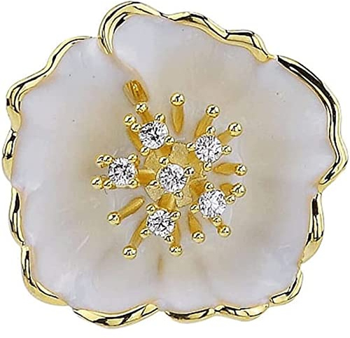 OLOTU All-Match Broche Fleur de Pivoine, Bouton de col de Chemise Mini Corsage, épinglette élégante et exquise d'art, Cadeau de Bijoux pour Femmes Filles Broche