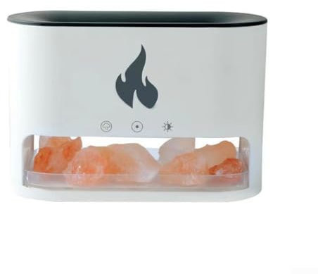 CNANRNANC Humidifier for Bedroom, Flame Diffuser, Multicoloured, Portable Room Humidifier (White)