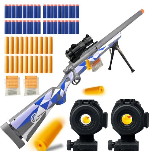 AGM MASTECH M24 Foam Blaster, Shell Ejecting, Safety Switch, Adjustable Stock 41.8 Inch, Scope, 40 Darts, 20 Casings, 2 Mags, Tactical Game Gear for Teens 14+ years Adults