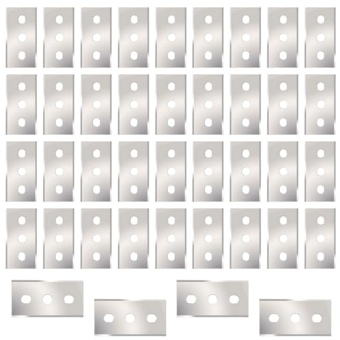 HZAOPZE 40 pcs Cuchillas con Doble Filo, Cuchillas de Recambio para Rascavidrios de Hoja, Cuchillas Rasqueta Vitrocerámica para Cortar de Forma Limpia y Profesional Material