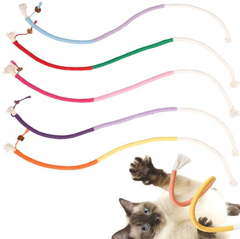 Keboyoe 5 Pz Giochi per Gatti Erba Gatta Corda da Masticare per Gatti Giocattolo di Erba Gatt Corda per Mordere l'erba Gatta 70 cm Giocattolo a Corda per Gatti per Pulire I Denti e Scaricare Lo Stress