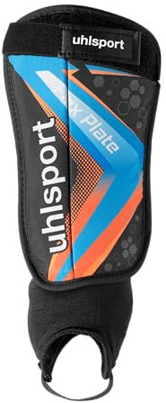 uhlsport Flex Plate Shin Pads for Children and Adults, Ultralight Football Shin Pads with Ankle Protection, Impact Absorbent, Padded and Protective