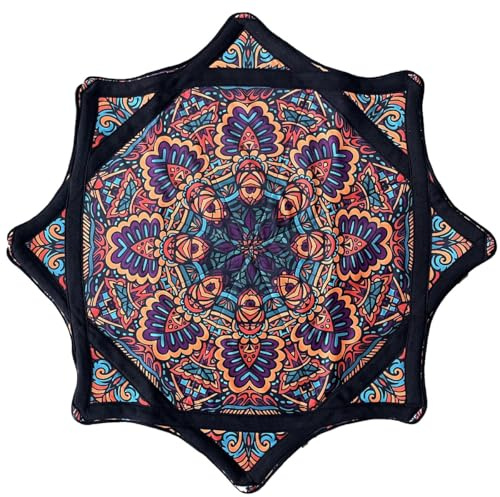 Homtrator Tissu Rotatif Flowstar for Débutants, 62cm, Tissu Rotatif Flow Star, Facile à Tourner, Imprimé sur Les Côtés, Jouet De Jonglage Rotatif du Bout des Doigts, Durable, Amusant Et Stimulant