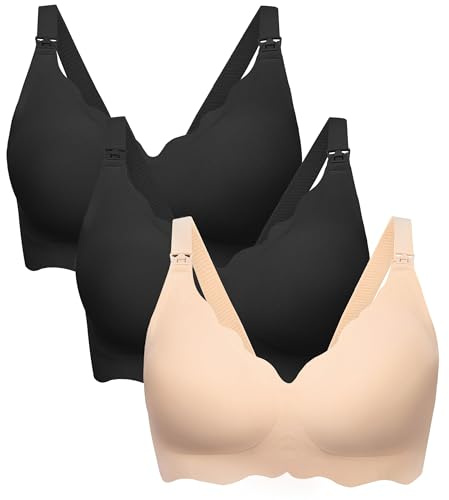 HBselect Reggiseno Senza Ferretto, Comfort Senza Cuciture Reggiseno Allattamento, Reggiseni di Gravidanza con Ulteriori Estensioni per Reggiseno