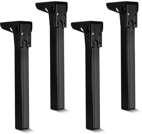 4PCS Gambe Pieghevoli per Tavolo, 60cm Gambe Da Tavolo Pieghevoli, Piedini per Mobili con Feltrini Antiscivolo, Morsetti Pieghevoli per Letti, Armadi, Computer Portatili e Mobili fai da te
