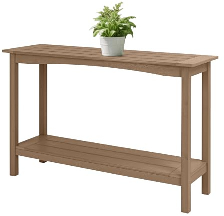 Wasserdichtes HIPS Außenkonsole Tisch, 2 Schicht Sideboard, Innen & Außenverwendbar, Mehrzweck Geschirr Tisch & Theken Aufbewahrungsregal, Passend für Eingang, Garten, Außenpflanzenständer Tisch