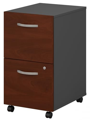 Bush Business Furniture Studio C 60W x 30D L Shaped Desk with Mobile File Cabinet and 42W Return in Storm Gray