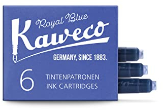 Kaweco Tintenpatronen im 6er-Pack Königsblau Royal Blue I hochwertige Premium Tinte für Füllhalter mit kurzen Standardpatronen | vegan tierversuchsfrei wasserlöslich