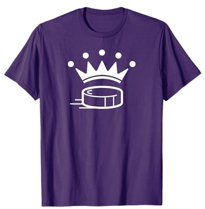 King Crown Hockey Puck T-Shirt Funny For Player Coach Fan T-Shirt