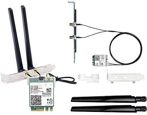 AX210 WiFi 6E WiFi Card M.2 NGFF Mini Desktop kit Adapter 6GHz BT5.2 Wireless 802.11ax 5400Mbps 2.4Ghz 5Ghz Support OFDMA MU-MIMO AX210NGW Gigabit Network Card