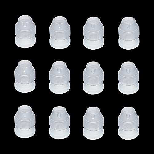 Adattatori per Sac à Poche da Pasticcere,12 PCS Piccole Adattatori per Decorazione di Torte Accoppiatore per Punte Accoppiatore Plastica Accoppiatore per Tubi Decorare Torte Bianco