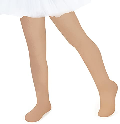 Olreco Girls Tights 4-6 Ballet Tights for Girls Nude Tights for Girls Dance Tights for Toddler Girls Leggings Toddler Tights 4T