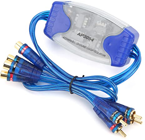 Acouto Ground Loop Noise Isolator for Car Audio Automotive 4 Channel Gold Plated Ground Loop Isolator Car Noise Filter for Automobile
