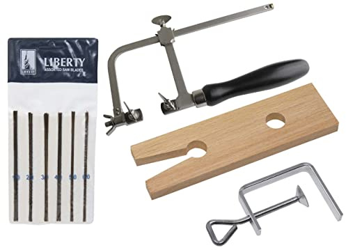 3 in 1 Professional Jeweler's Saw Set Saw Frame 144 Blades Wooden Pin Clamp Wood Metal