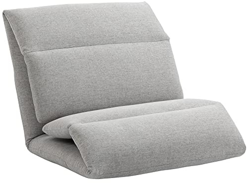 HOMCOM Sillón de Suelo sofá Perezoso sillón Convertible en Cama, Respaldo reclinable en 5 Posiciones, Tejido de imitación Lino, 72 x 71 x 60 cm, Color Gris