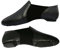 Slip On Jazz Dance Shoes - Pure Black Leather - Modern Stage Rubber Heel - Neoprene - Irish Dancing Pumps - Girls and Women