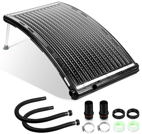 Hebitod Poolheizung Solar, Sonnenkollektor Pool 110 x 65 x 15cm,Solarheizung 10000 L/H,40mm Anschluss Solar Poolheizung Erweiterbar,Solaranlage für Warmwasser Gartendusche Pool,Höhenverstellbar
