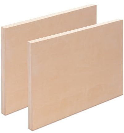 2X Panneau en Bois 50x70 cm | Bouleau, Bois | Panneau à Peindre, Tableau en Bois pour Peindre, Planche en Bois, Fond à Peindre en Bois pour Artiste