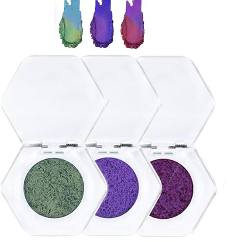 Adriana Nicole Eyeshadow Ethereal, Double Chrome Lidschatten, Single Shadows Ethereal Farbwechselnder Lidschatten, Exquisitem Glitzer für Frauen