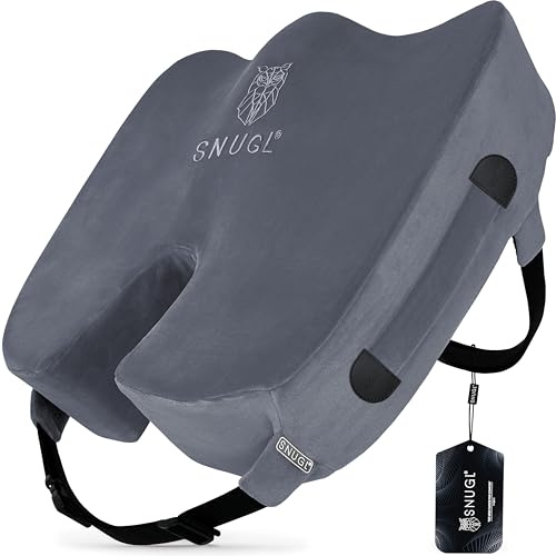 SNUGL Seat Cushion for Tailbone & Back Pain Relief – Orthopedic Memory Foam Coccyx Pillow for Office, Desk & Gaming Chairs – Sciatica & Lower Back Pain Relief, Long Sitting Comfort