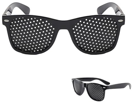 Black Rasterbrille Pinhole Glasses –Rasterbrille Augentraining, Komfortable Lochbrille für Sehtraining & Entspannung, Anti-Fatigue Raster Brille Lochrasterbrille