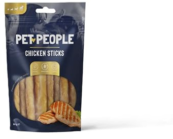 Pet People Chicken Sticks 80g, Natural, Grain Free, High Protein, Dental Care, Dog Snacks - 8pc, 80g (1 Bag)