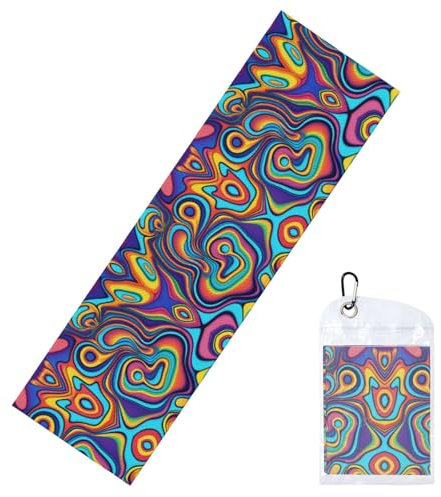 Psychedelic Colors Pattern Cool Sports ice Towels are Suitable for Indoor and Outdoor Sports and Exercise Activities