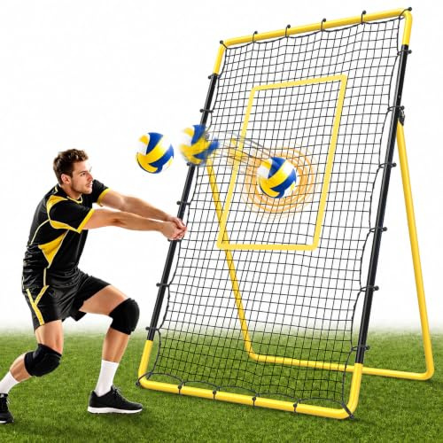 Happy Jump 7x4 FT Adjustable Volleyball Rebound Net with Training Function for Adults – Suitable for Garden, Indoor and Outdoor Practice