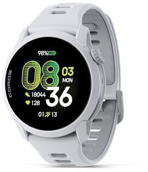 COROS Pace 4 Reloj GPS Deportivo Ultraligero, Pantalla Táctil AMOLED 1.2, 19 días de Uso Diario, Control por Voz, Herramientas Avanzadas de Entrenamiento, Monitor de Ritmo Cardíaco (Blanco,Silicona)