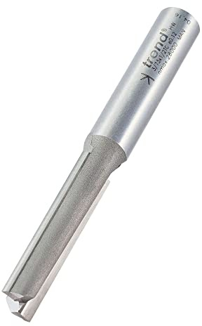 Trend Professional Straight Two Flute Router Cutter, 1/2 Inch Shank, 12mm Cut Diameter & 50mm Cut Length, Tungsten Carbide Tipped, 3/73X1/2TC