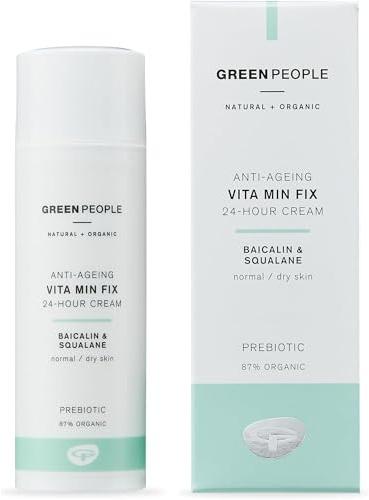 Green People Vita Min Fix Moisturiser - 24-Hour Cream - With Squalane (Derived from Olives) for Normal & Dry Skin - Paraben & Alcohol Free - Cruelty Free & Vegan, 50ml