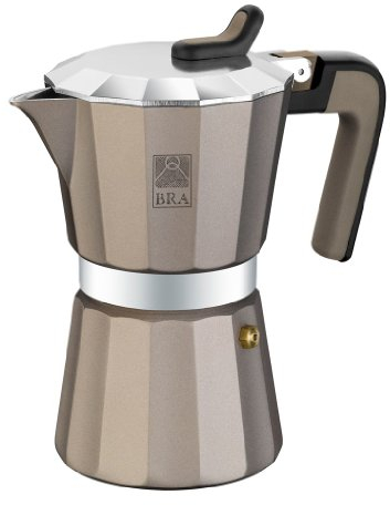 BRA Titanium Cafetera, Capacidad 9 Tazas, Plateado (Titanium)