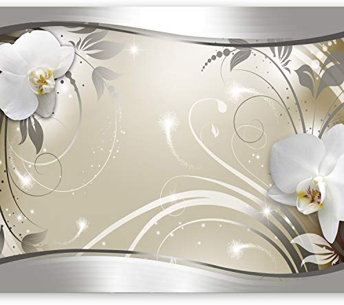 Fotomurale - Carta da parati 350x256 cm TNT Murale alla moda Decorazione da Muro XXL Poster Gigante Design Carta per Pareti Fiori Orchidea Ornament Astratto b-A-0078-a-c