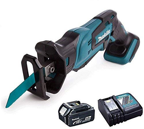 Makita DJR185Z 18V Cordless Mini Reciprocating Saw with 5.0Ah BL1850 Battery & DC18RC Charger